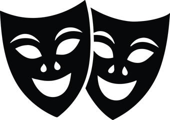 theatrical mask faces vector design
