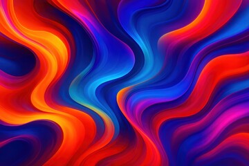 Obraz premium Vibrant abstract fluid dynamics creating mesmerizing color flows and organic movement patterns across digital canvas