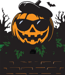 Fun Halloween Pumpkin Trick or Treat Background