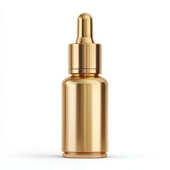 Naklejka premium Elegant Gold Dropper Bottle Mockup Perfect for Skincare or Essential Oil Product Packaging Design