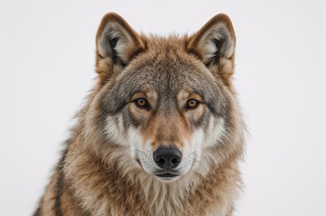 Obraz premium White background featuring a wolf's face