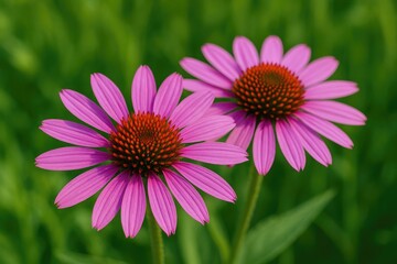 Obraz premium Two striking violet flowers captured in the photo