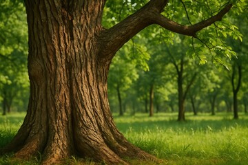 Elegant tree stems enhance the charm of pristine natural landscapes