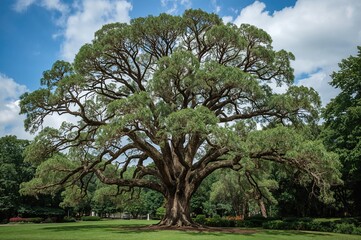 Fototapeta premium A Beautiful Tree in a Lush Green Garden