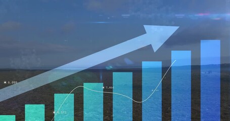 Animation of numbers changing with financial data processing - Powered by Adobe