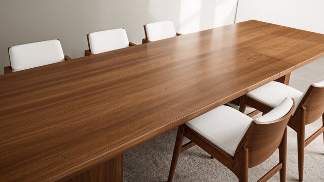Desk and chairs arranged in a work area