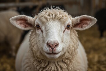 Fototapeta premium Digital image editing of a sheep named Lucie from a photograph