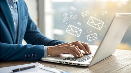 businessman working on laptop computer