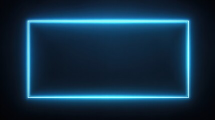 Abstract Blue Neon Rectangle Frame