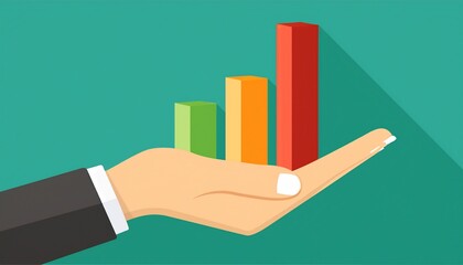 hand holding a bar chart