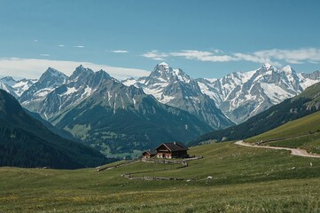 Snow blankets the mountain peaks in a majestic range