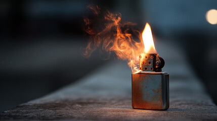 a fire lighter with blurry background