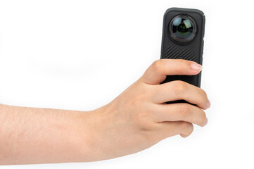 Action camera in hand