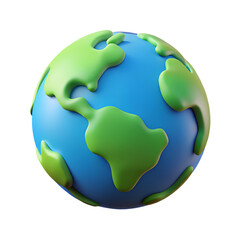 3D Globe Icon – Earth World Map