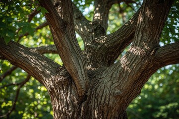 Close-up of tree branches in a forest setting