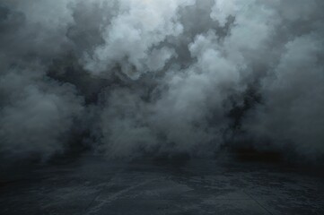 Generative AI creates textured fog effect on dark concrete surface