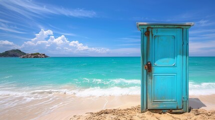 Convenient portable toilet solution for enhanced comfort on a tropical island getaway