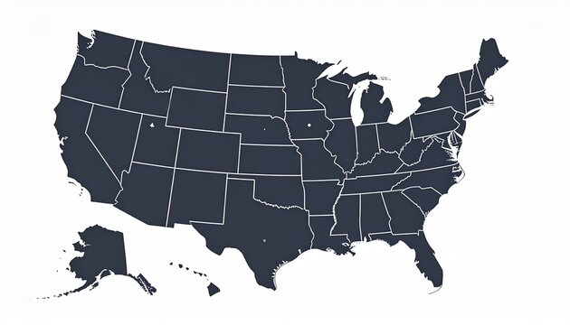 Conceptual animated map of the United States with blinking dots representing a digital network or data points