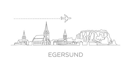 Fototapeta premium Egersund Norway Minimalist Skyline