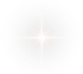 Golden light rays with glare, starbursts, and flashes on a transparent background PNG format ideal for sun, flash, or star effects.