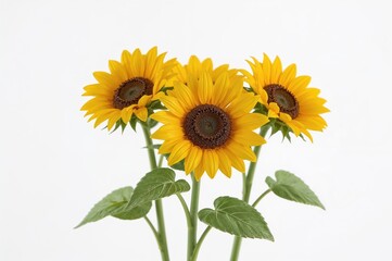 Obraz premium Plastic Sunflower Model on White Background with Clipping Path
