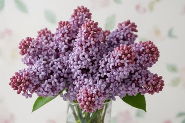 Fototapeta premium Arrangement of lilac blossoms in a still life setting