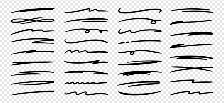 hand drawn highlight illustration marks for title and text