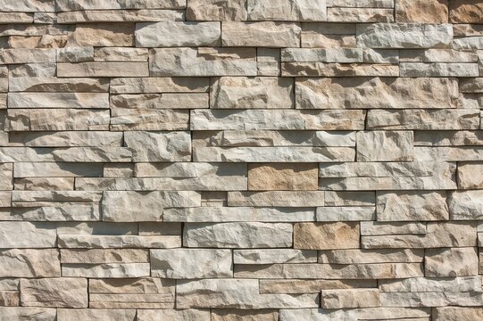 Exterior wall covered with stone veneers