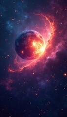 Intricate nebula formations, glowing gases, stellar birth, power, destruction, background