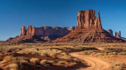 Fototapeta premium Desert landscape with red rock formations