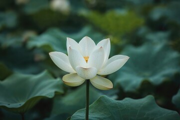 Backdrop featuring white lotus blossoms with soft-focus green lotus foliage
