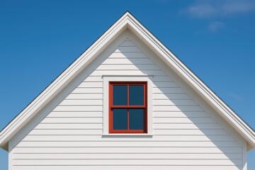 White House Architectural Gable with Crimson Window