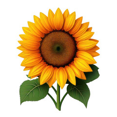 Obraz premium Vector sunflower flat style, isolated on white and transparent background.