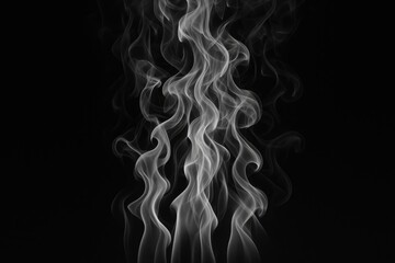 Obraz premium White smoke rising on a black background