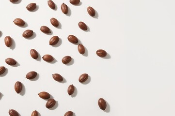 Fototapeta premium Several Jackfruit Seeds Displayed Against a White Backdrop
