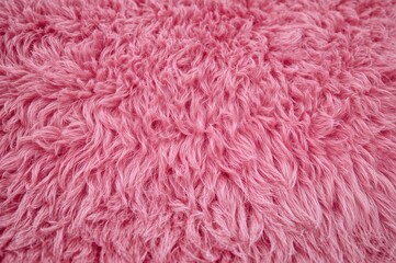 Fototapeta premium Cozy fluffy textile with a soft pink shaggy surface