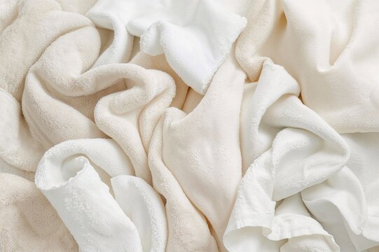 Composition of soft and pastel-hued cotton towels