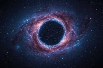 Nebula and stars forming a circular gateway to space, created with generative AI tools