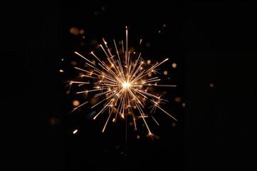 Fototapeta premium Bright sparklers shining against a dark backdrop