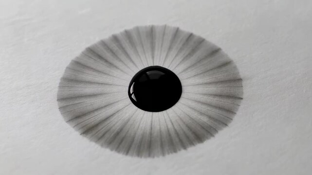there is a black hole in the middle of a white sheet