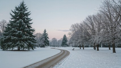 Chilly outdoor scenes in a green area