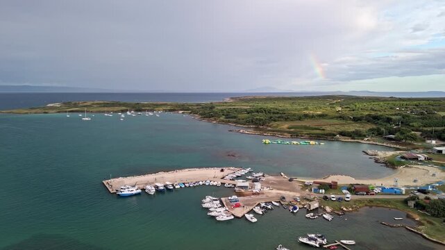 Drone video of Uvala Kuje, Ližnjan in Istria, Croatia