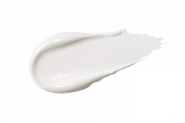 Fototapeta premium Isolated white cosmetic cream streak on plain surface