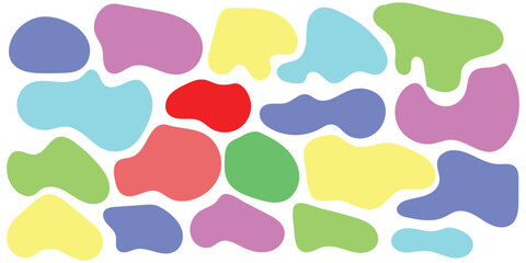 Colourful isolated modern vector icon set on white background. Smooth vector bubble icon set on white page. Abstract bubble smooth vector set.  Organic different element icon set.  