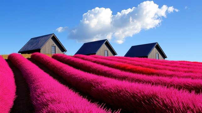 Stunning kochias create a vibrant red landscape at Hitachi Seaside Park in Japan, under a clear blue autumn sky.