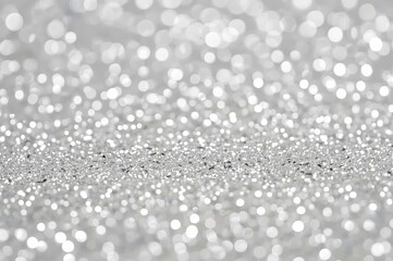 Fototapeta premium Abstract background with white and silver glitter bokeh texture