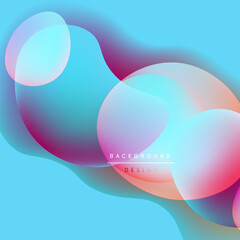 Abstract fluid shapes overlap. Colors blendblues, purples, pinks create soft gradients. Background design suggests movement, depth.