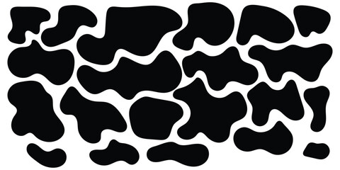 Black isolated modern vector icon set on white background. Smooth vector bubble icon set on white page. Abstract bubble smooth vector set.  Organic different element icon set. EPS 10. 