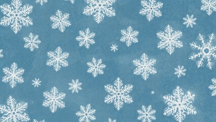 Cold season patterns featuring white snowflakes on blue