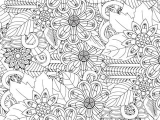 Flower coloring for relaxation for adults and kids and kdp 